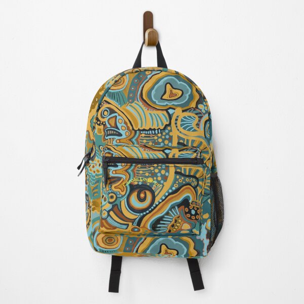 Item preview, mustard blue mandala bohemian desigual psychedelic tribal pattern designed and sold by carole legeron.