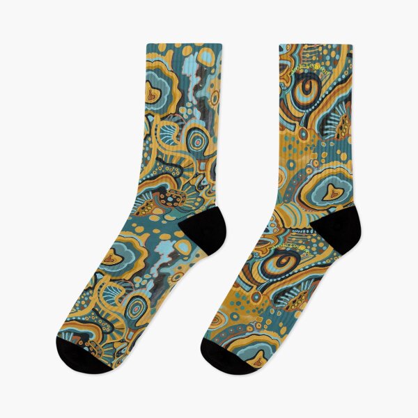 Artikelvorschau, senfblaues Mandala böhmisches desigual psychedelisches Stammesmuster entworfen und verkauft von carole legeron.