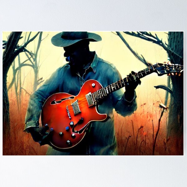 Artikel-Vorschau von Bluesman spielt Gitarre im Sumpf, designt und verkauft von Stub-Lee.