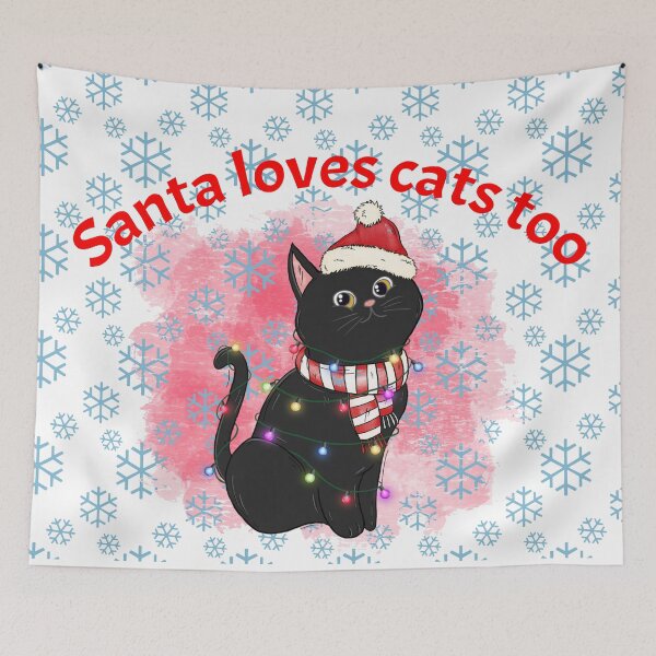 Item preview, Santa Loves Cats Too designed and sold by Aurorapod.