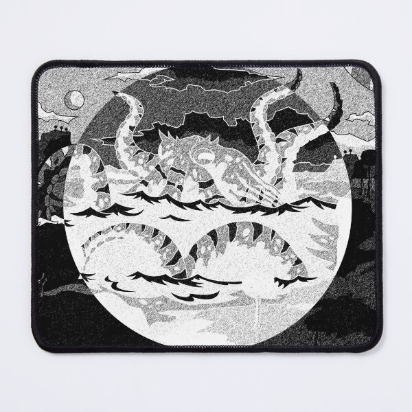 Item preview, Black and white retro futuristic octopus mess designed and sold by Popalt.