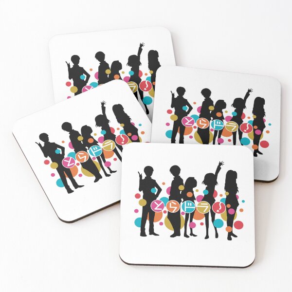 Item preview, Silhouettes of Toradora anime characters in black with multicolored bubbles designed and sold by H Jonas.