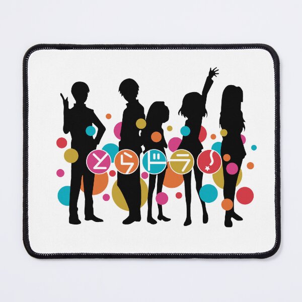 Item preview, Silhouettes of Toradora anime characters in black with multicolored bubbles designed and sold by H Jonas.