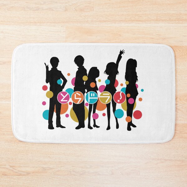 Item preview, Silhouettes of Toradora anime characters in black with multicolored bubbles designed and sold by H Jonas.