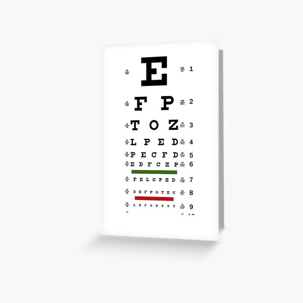 Snellen Eye Chart Greeting Card for Sale by allhistory