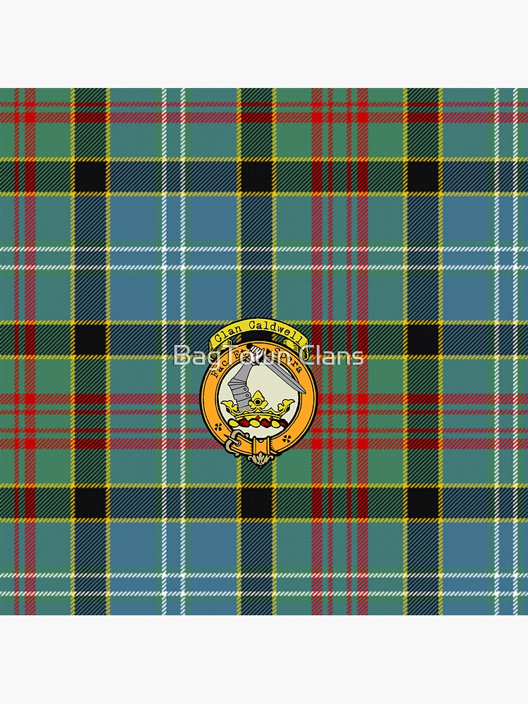"Caldwell Scottish Tartan and Crest" Sticker for Sale by BagTown Clans