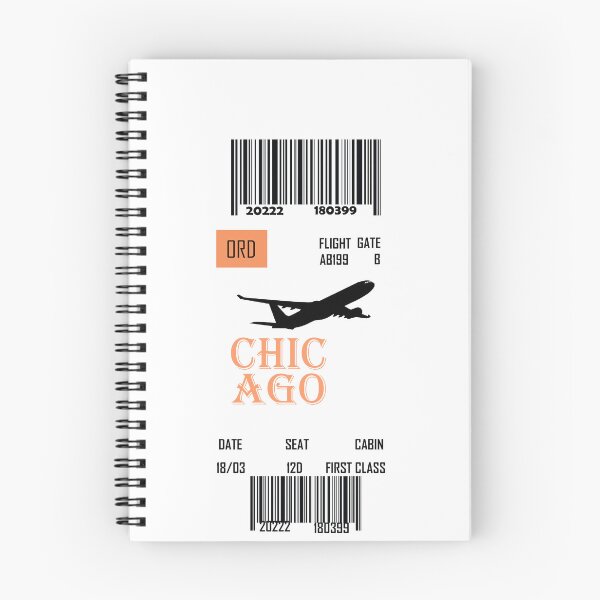 Item preview, CHICAGO flight ticket boarding pass travel designed and sold by SeniorPrint99.