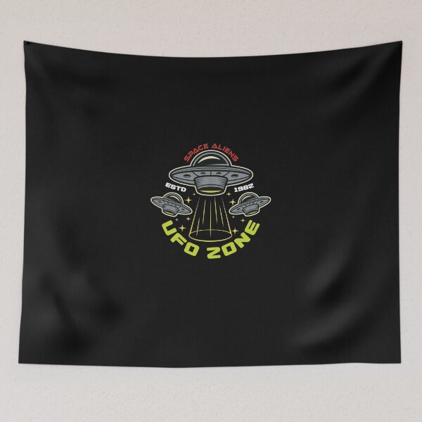 Item preview, UFO Zone Retro Space Ship T-shirt designed and sold by PrintPortal.