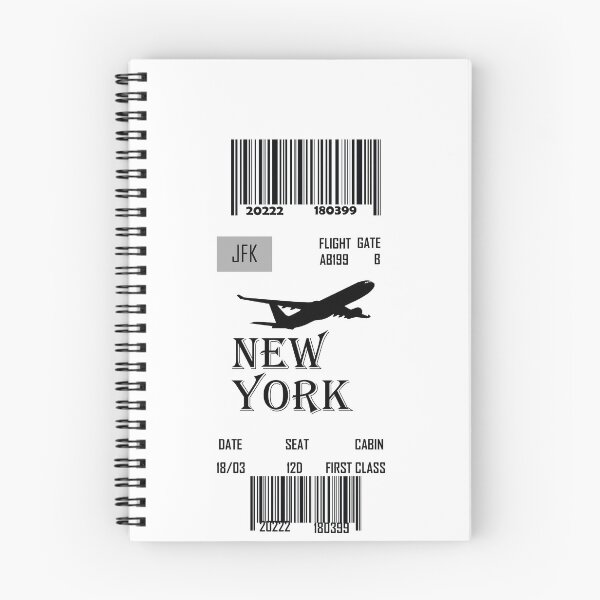 Item preview, NEW YORK flight ticket boarding pass travel designed and sold by SeniorPrint99.