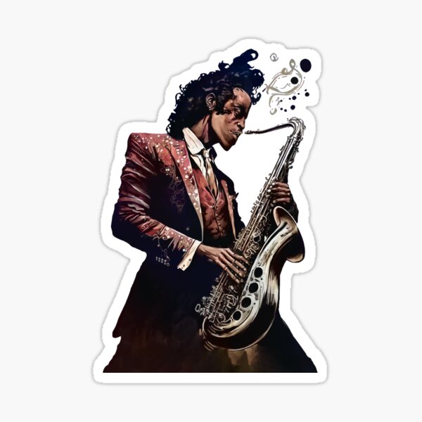 "JAZZMAN Midjourney AI Artwork" Sticker for Sale by davidjulie Redbubble