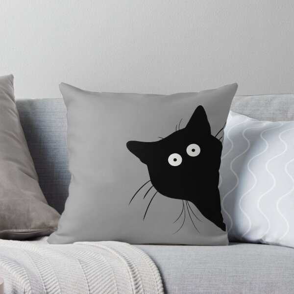 Item preview, Peeking black cat, hiding black cat, sneaky black cat designed and sold by fluffyfriends.