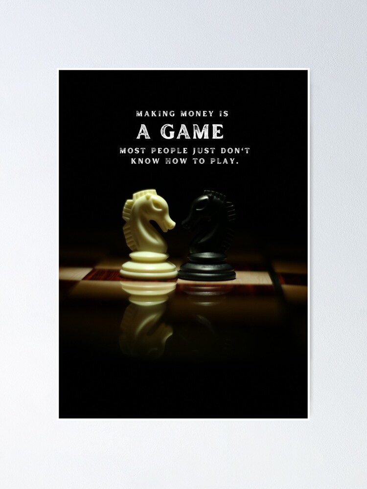 VINTAGE CHESS POSTER Game of Kings Quote Poster Black and -  Australia