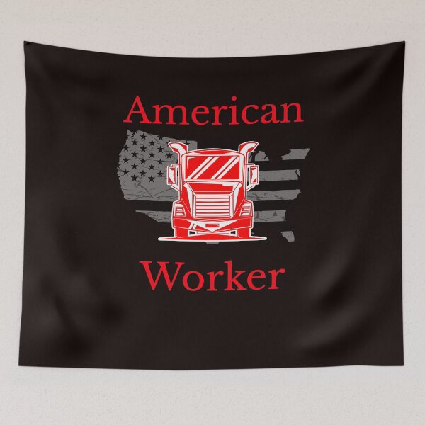 Artikelvorschau, Amerikanischer Trucker, amerikanischer Arbeiter R entworfen und verkauft von TeamsterLife.