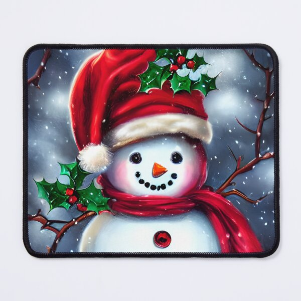 Item preview, Whimsical Detailed Fantasy Christmas Painting of an Adorable Vintage Snowman designed and sold by WordArtDesign.