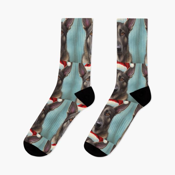 Item preview, Christmas Dutch Shepherd Wearing A Santa Hat designed and sold by ZenEverAI.