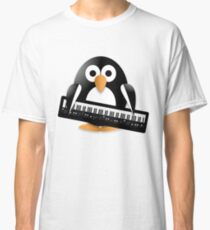 Penguin with piano keyboard Classic T-Shirt