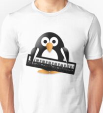Penguin with piano keyboard Unisex T-Shirt