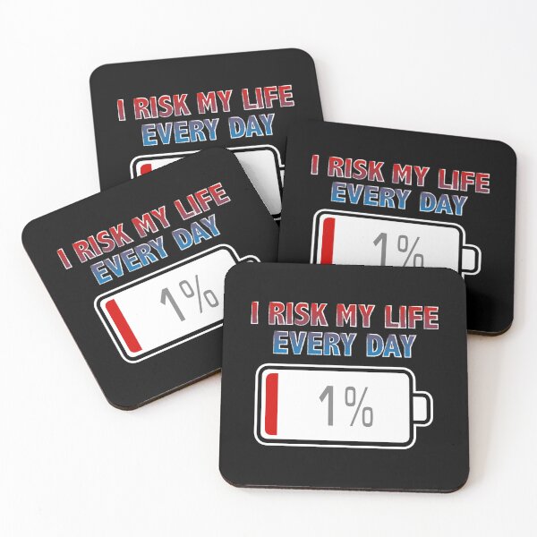 Item preview, I Risk My Life Every Day with Battery at 1% designed and sold by Moodific.