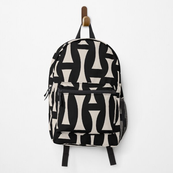 Item preview, Retro Mid Century Modern Abstract Pattern 852 Black and Linen White designed and sold by tonymagnerart.