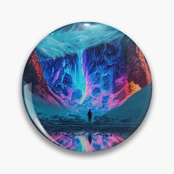 Item preview, Snowy mountains with aurora borealis in the arctic and magic between rocks designed and sold by Paraverse.