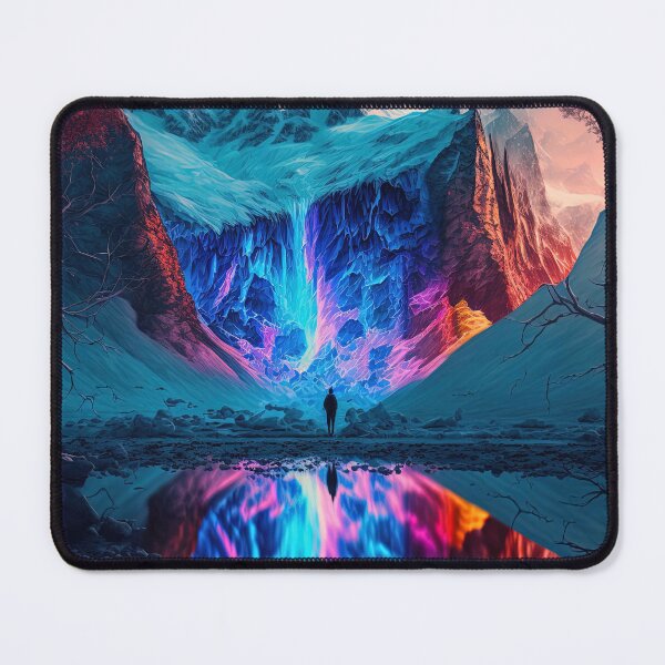 Item preview, Snowy mountains with aurora borealis in the arctic and magic between rocks designed and sold by Paraverse.
