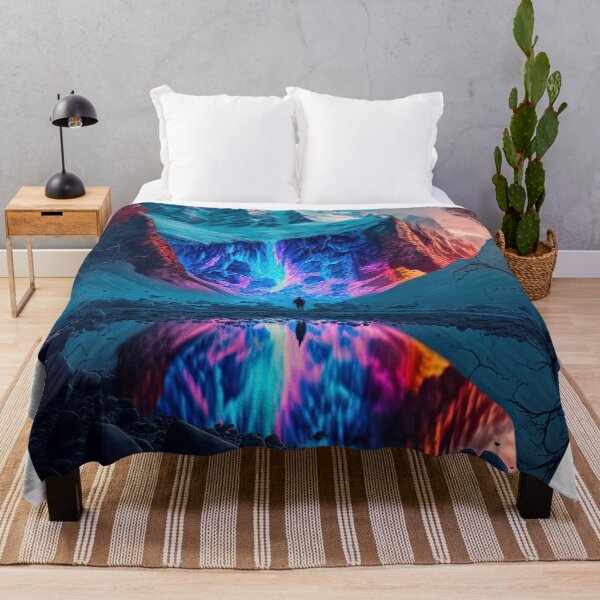 Item preview, Snowy mountains with aurora borealis in the arctic and magic between rocks designed and sold by Paraverse.