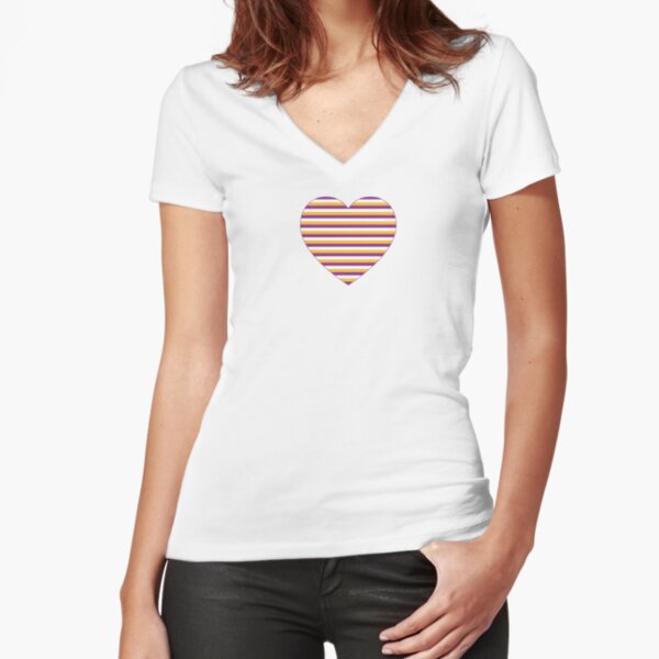 Suffragettes | Purple White Gold | Stripes | Women's Rights |  Fitted V-Neck T-Shirt