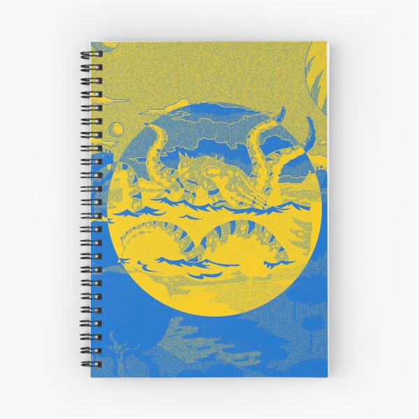 Item preview, Blue and yellow retro futuristic octopus mess designed and sold by Popalt.