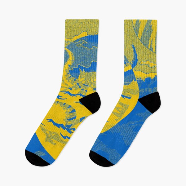 Item preview, Blue and yellow retro futuristic octopus mess designed and sold by Popalt.