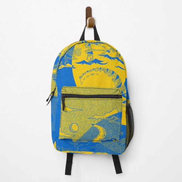 Item preview, Blue and yellow retro futuristic octopus mess designed and sold by Popalt.