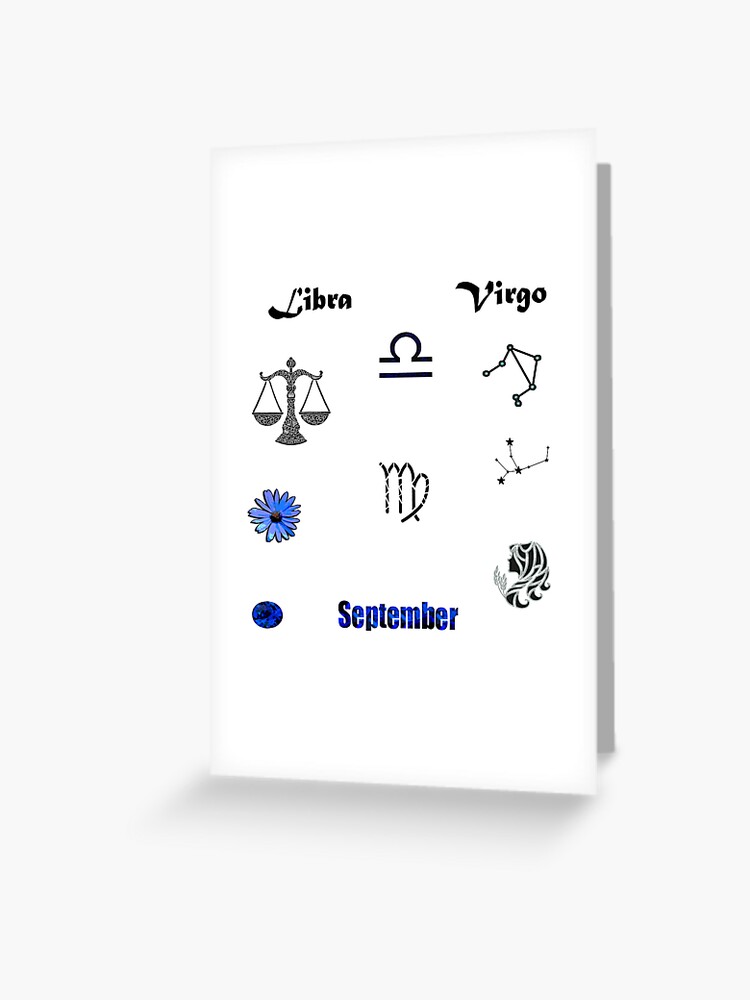 September Birth Month Symbols Greeting Card