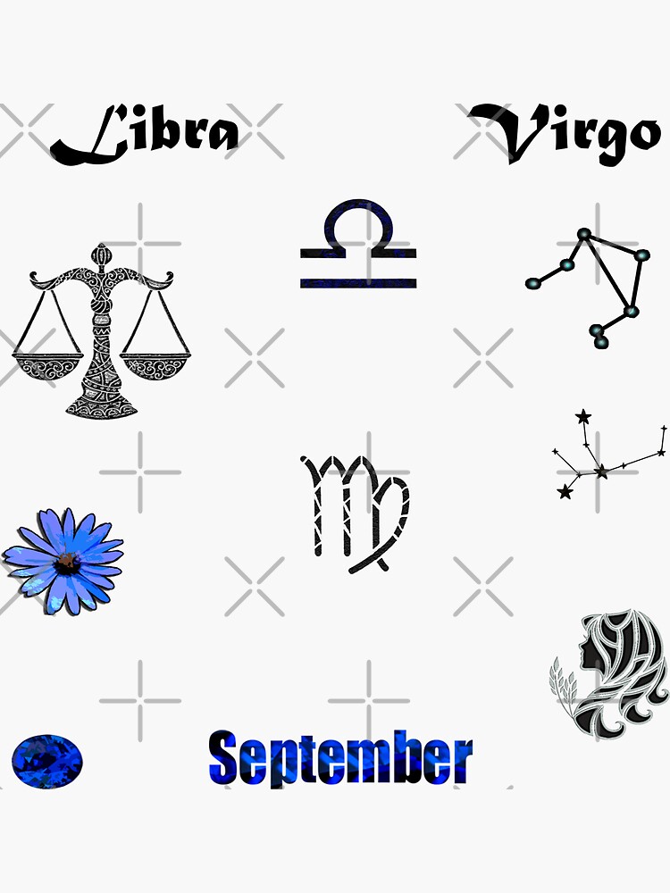 September Birth Month Symbols Sticker