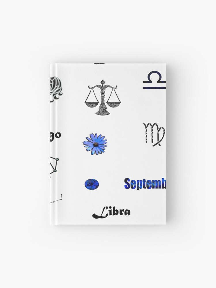 September Birth Month Symbols Hardcover Journal