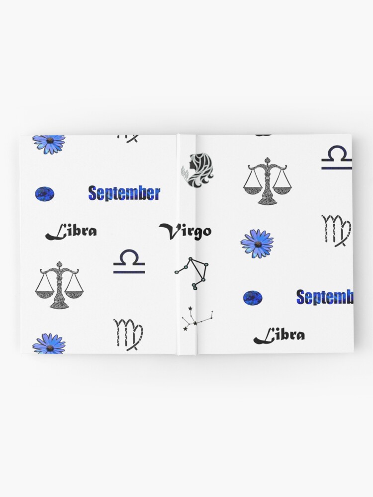 September Birth Month Symbols Hardcover Journal