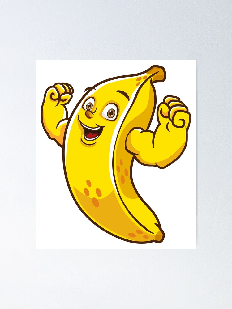 Cartoon banana posters for the wall • posters facial, banana, kids