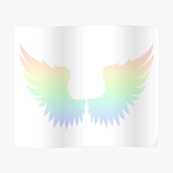 Rainbow Wings Posters Redbubble - can someone help me get the rainbow wings roblox