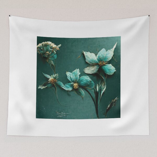 Item preview, Teal Flowers designed and sold by Jacalope Hunter. .
