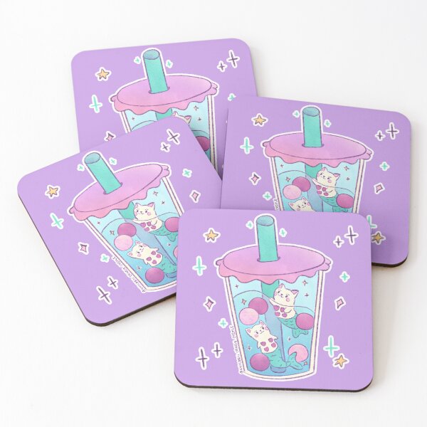Item preview, Boba Tea Mercats - Anime Kawaii Bubble Tea designed and sold by UnicornCandyCas.