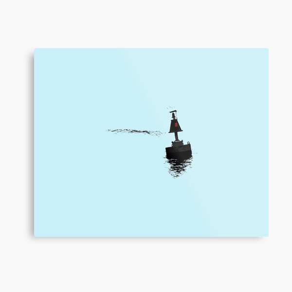 Buoy 18 with blue background Metal Print