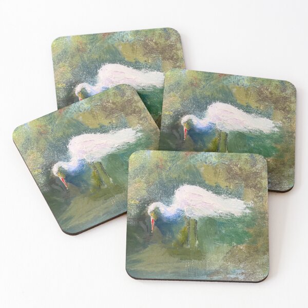 Item preview, An Egret Enjoying Lunch  designed and sold by TrishGoberArt.