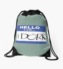 Hello I am a dork Drawstring Bag
