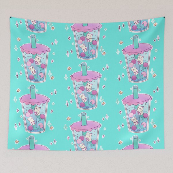 Item preview, Boba Tea MerCats - Anime Kawaii Bubble Tea designed and sold by UnicornCandyCas.