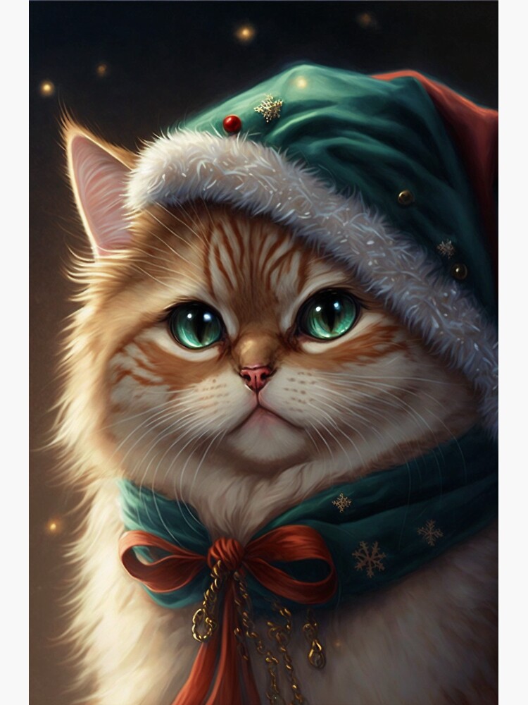 "One Of Santa's Many Cat Helpers" Sticker For Sale By MeatyOgreDesign ...