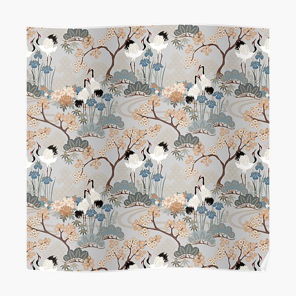 Japanese Garden Gray Poster