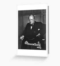 Sir Winston Churchill, portrait, signature, Karsh called this picture, 'The Roaring Lion' Greeting Card