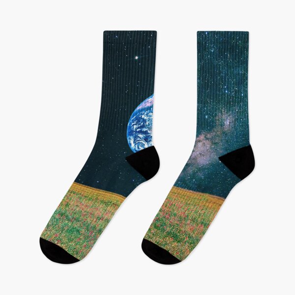 Item preview, Green Field in outer space surreal collage  designed and sold by Yasmine khalifa.