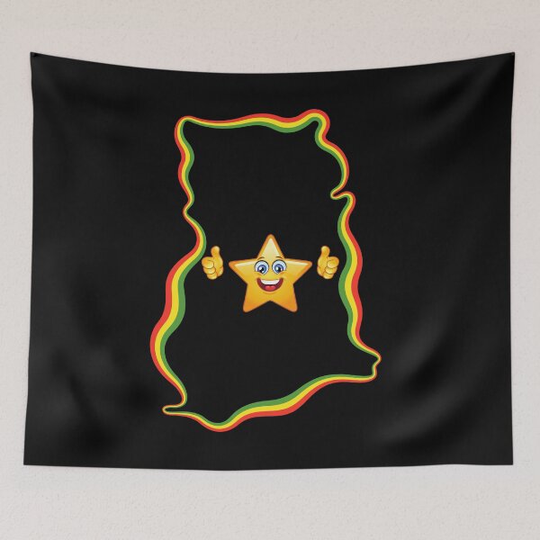Item preview, Ghana Happy Star Emoji designed and sold by AfriStyleUK.