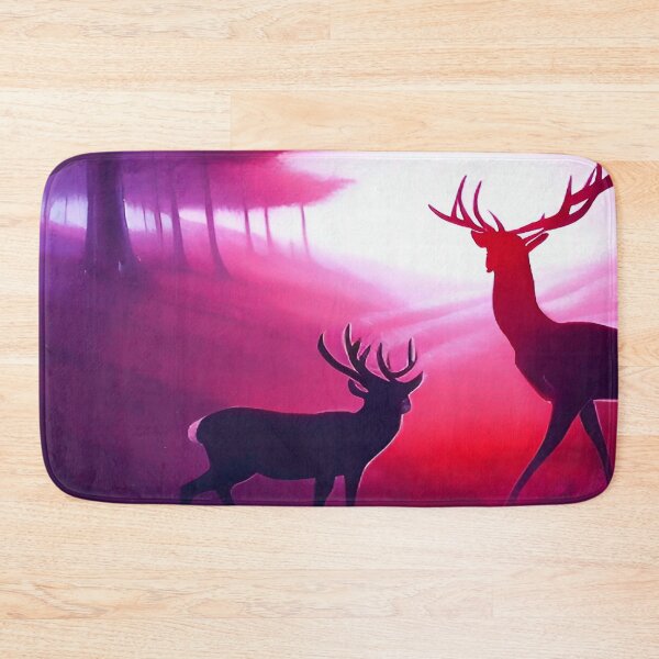 Item preview, Deer on a Hillside with a Beautiful Misty Morning Pink Sunrise designed and sold by deniselynnimage.