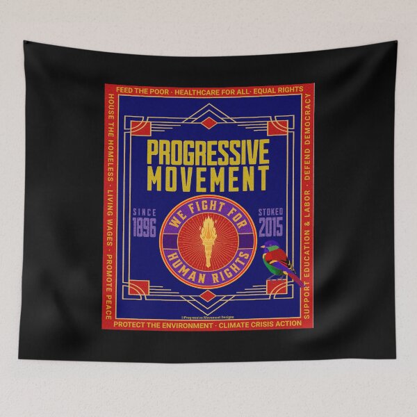 Artikelvorschau, PMD00130 Progressive Movement Designs lila Art-Deco-Stil mit Vogel in Regenbogenfarben für Progressive entworfen und verkauft von ProgressiveLeft.