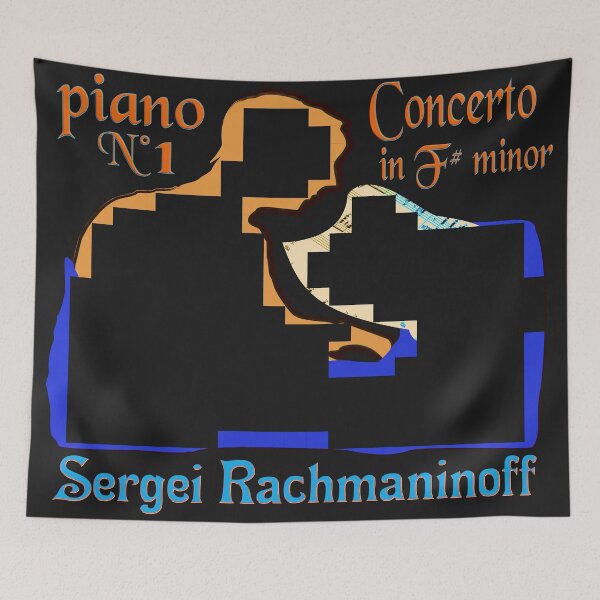 Item preview,  AMAZING ABSTRACT MINIMALIST PORTRAIT OF SERGEI RACHMANINOFF PIANIST MUSICIAN COMPOSER CONDUCTOR - CLASSICAL MUSIC SCORE - PIANO CONCERTO N°1 IN F# MINOR designed and sold by Ralek.